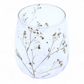 Natural Floral Glass - Vase Candle Holder - Margarita - (12x11cm)
