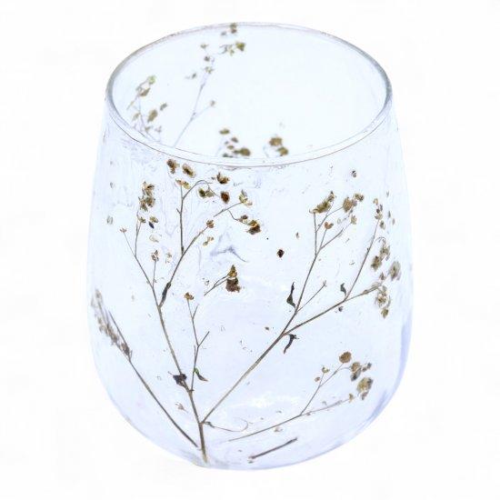 (image for) Natural Floral Glass - Vase Candle Holder - Margarita - (12x11cm)
