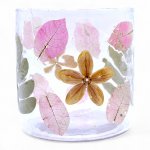 (image for) Natural Floral Glass - Straight Candle Holder - Primavera - (8x8cm)