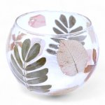 (image for) Natural Floral Glass - Bowl Candle Holder - Primavera - (8x10cm)