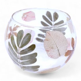 Natural Floral Glass - Bowl Candle Holder - Primavera - (8x10cm)