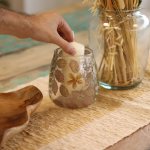 (image for) Natural Floral Glass - Vase Candle Holder - Primavera - (12x11cm)