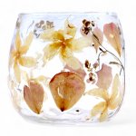 (image for) Natural Floral Glass - Straight Candle Holder - Rosa - (8x8cm)
