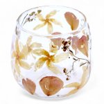 (image for) Natural Floral Glass - Straight Candle Holder - Rosa - (8x8cm)