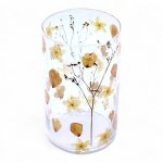 (image for) Natural Floral Glass - Tall Vase Candle Holder - Rose - (19x11cm)