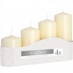 (image for) Set of 4 Pillar Candles 50mm (11/16/22/33H) - Ivory