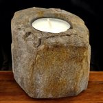 (image for) Petrified Wood Candle Holder - Single Low
