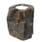 (image for) Petrified Wood Candle Holder - Single Low