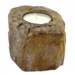 (image for) Petrified Wood Candle Holder - Single Low