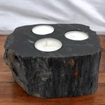 (image for) Petrified Wood Candle Holder - Triple