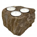 (image for) Petrified Wood Candle Holder - Triple
