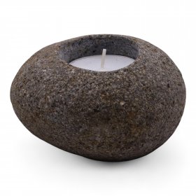Natural Riverstone Candle Holder - Single Nightlight Natural Riverstone Candle Holder - Single Nightlight