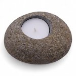 (image for) Natural Riverstone Candle Holder - Single Nightlight