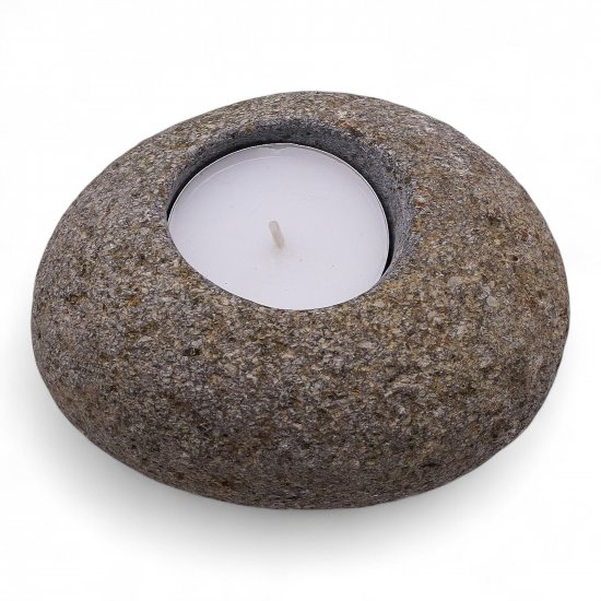 (image for) Natural Riverstone Candle Holder - Single Nightlight