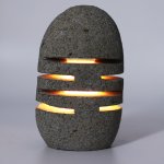 (image for) Natural Riverstone Candle Holder - Standing Stone Cut