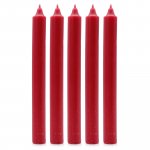 (image for) Solid Colour Dinner Candle Set - Pack of 21 - Rustic Red