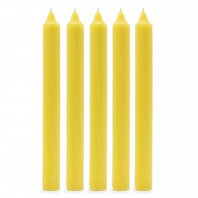 Solid Colour Dinner Candle Set - Pack of 21 - Rustic Lemon