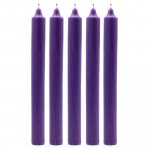 (image for) Solid Colour Dinner Candle Set - Pack of 21 - Rustic Purple