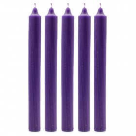 Solid Colour Dinner Candle Set - Pack of 21 - Rustic Purple