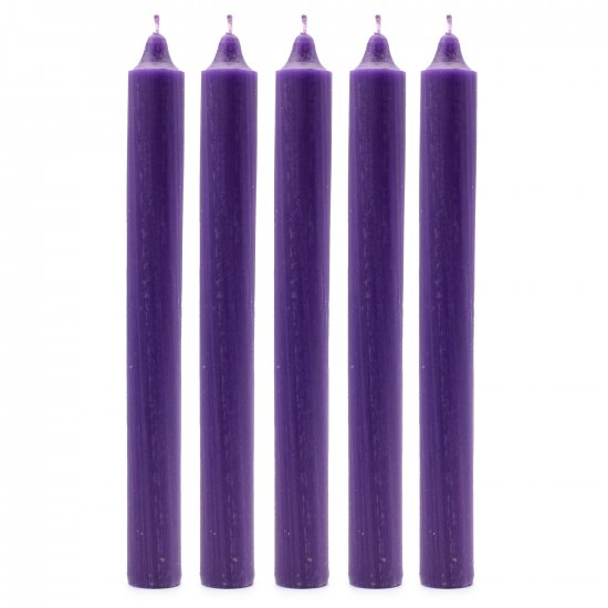 (image for) Solid Colour Dinner Candle Set - Pack of 21 - Rustic Purple