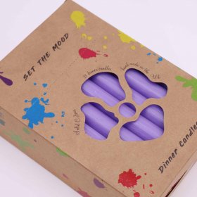 Solid Colour Dinner Candle Set - Pack of 21 - Rustic Lilac