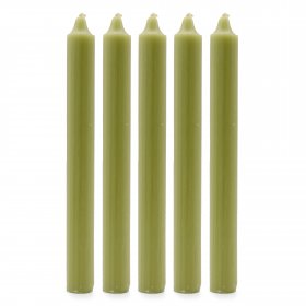Solid Colour Dinner Candle Set - Pack of 21 - Rustic Olive