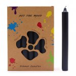 (image for) Solid Colour Dinner Candle Set - Pack of 21 - Rustic Black