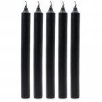 (image for) Solid Colour Dinner Candle Set - Pack of 21 - Rustic Black