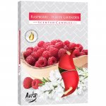 (image for) Set of 6 Scented Tealights - Raspberry & White Lavender