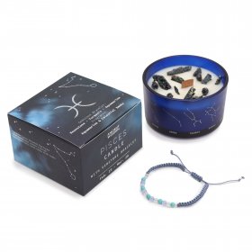 Zodiac Crystal Candle with Bracelet - Pisces Zodiac Crystal Candle with Bracelet - Pisces