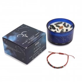 Zodiac Crystal Candle with Bracelet - Aries Zodiac Crystal Candle with Bracelet - Aries