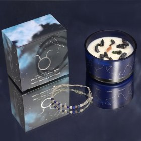 Zodiac Crystal Candle with Bracelet - Taurus Zodiac Crystal Candle with Bracelet - Taurus