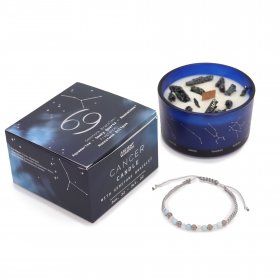 Zodiac Crystal Candle with Bracelet - Cancer Zodiac Crystal Candle with Bracelet - Cancer