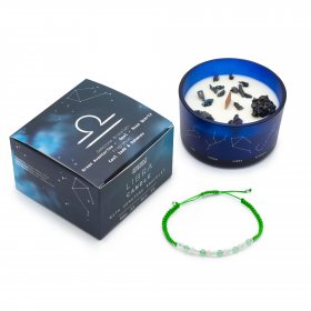 Zodiac Crystal Candle with Bracelet - Libra Zodiac Crystal Candle with Bracelet - Libra
