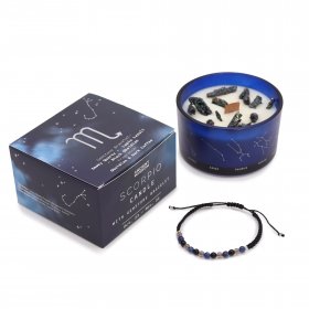 Zodiac Crystal Candle with Bracelet - Scorpio Zodiac Crystal Candle with Bracelet - Scorpio