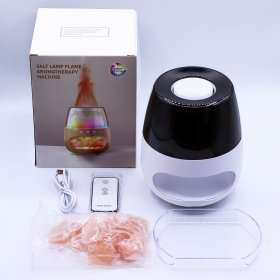 Salt Stone Flame Effect Aroma Diffuser - White USB - Colour Change and Timer Salt Stone Flame Effect Aroma Diffuser - White USB - Colour Change and Timer