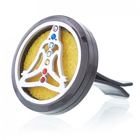 (image for) Car Diffuser Kit - Pewter Yoga Chakra - 30mm