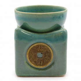 Lucky Coin Large Oil Burner - Jade Lucky Coin Large Oil Burner - Jade