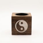 (image for) Square Mango Wood Oil Burner - Yin Yang