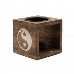 (image for) Square Mango Wood Oil Burner - Yin Yang