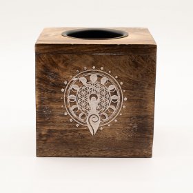 Large Square Mango Wood Oil Burner - Moon Goddess Large Square Mango Wood Oil Burner - Moon Goddess