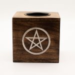 (image for) Large Square Mango Wood Oil Burner- Pentagon