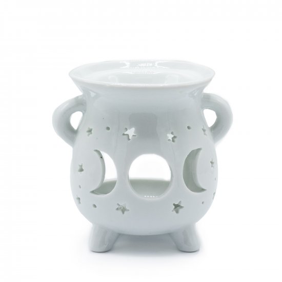 (image for) Cauldron Oil Burner - Moon Phase - White
