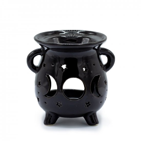 (image for) Cauldron Oil Burner - Moon Phase - Black