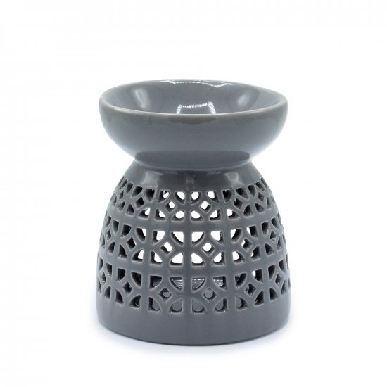 (image for) Classic Oil Burner - Morrocan Cutout - Grey