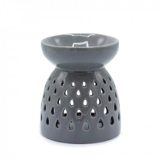 (image for) Classic Oil Burner - Teardrops Cutout - Grey
