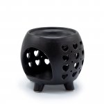 (image for) Squat Pot Oil Burner Multi Hearts - Matt Black