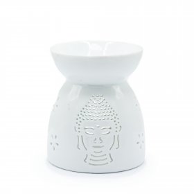 Oil Burner Buddha Cut Out- White