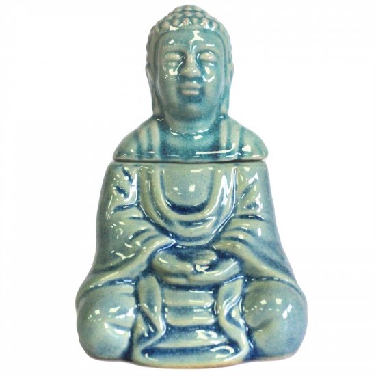 (image for) Sitting Buddha Oil Burner - Blue