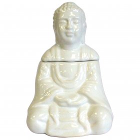 Sitting Buddha Oil Burner - White Sitting Buddha Oil Burner - White